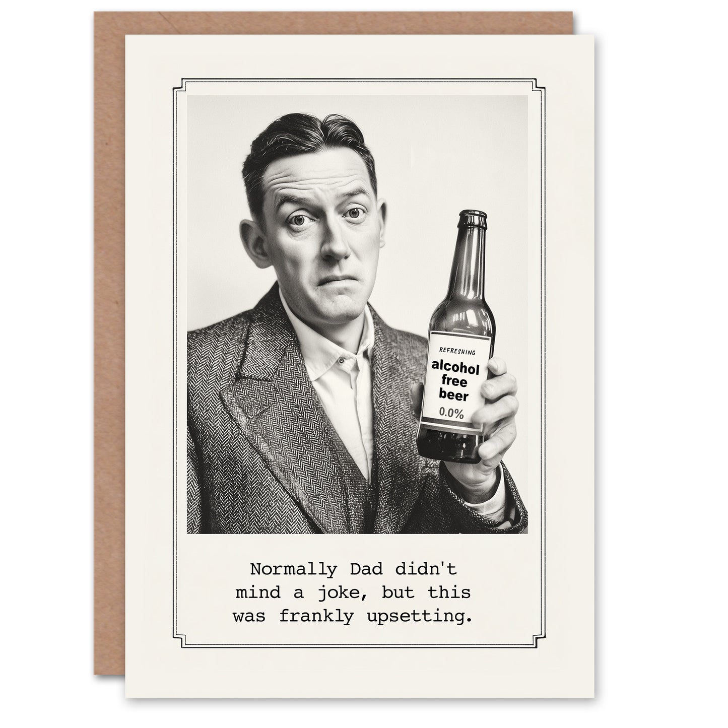 Joke Father's Day Card for Dad Alcohol Free Beer Joke Greeting Card Blank Inside