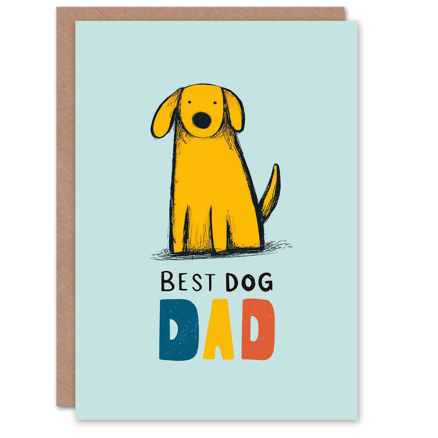 Father's Day Card for Dog Dad Best Dog Design Greeting Card Blank Inside