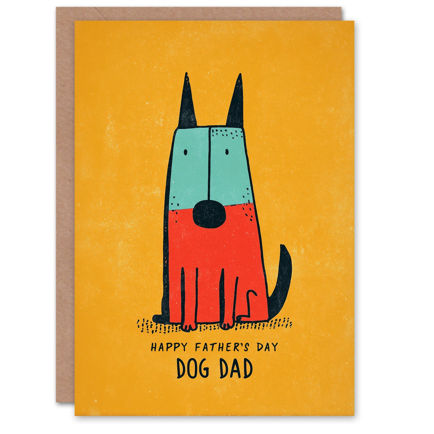 Father's Day Card for Dog Dad Modern Illustration Greeting Card Blank Inside