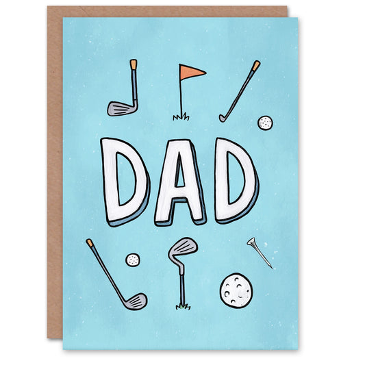 Father's Day Card for Dad Golf Theme Design Greeting Card Blank Inside
