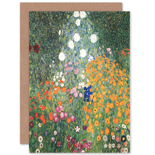 Gustav Klimt Flower Garden 1907 Fine Art Greeting Card