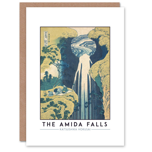 Katsushika Hokusai The Amida Falls Greetings Card