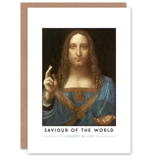 Leonardo Da Vinci Saviour Of The World Salvator Mundi Greetings Card
