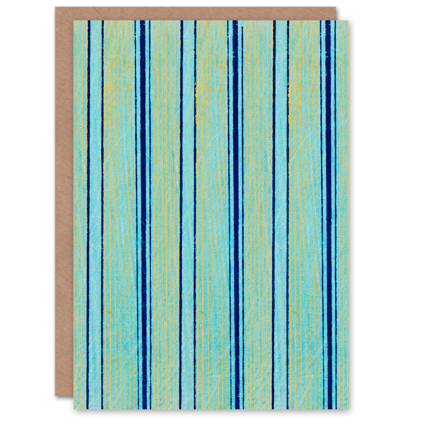 Furuya Korin Japanese Blue Stripes Vintage Pattern Greetings Card