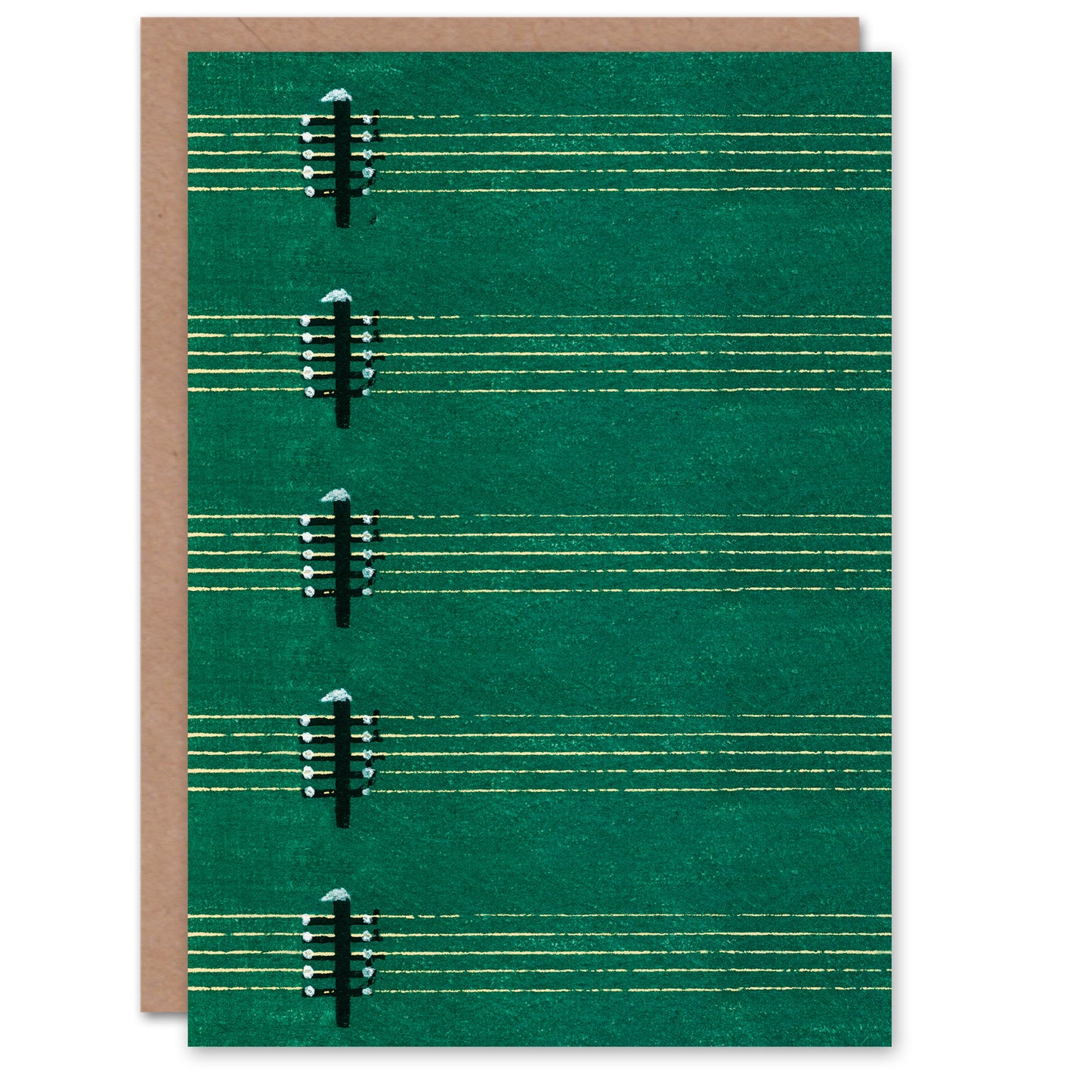 Furuya Korin Japanese Vintage Lute Strings Pattern Greetings Card