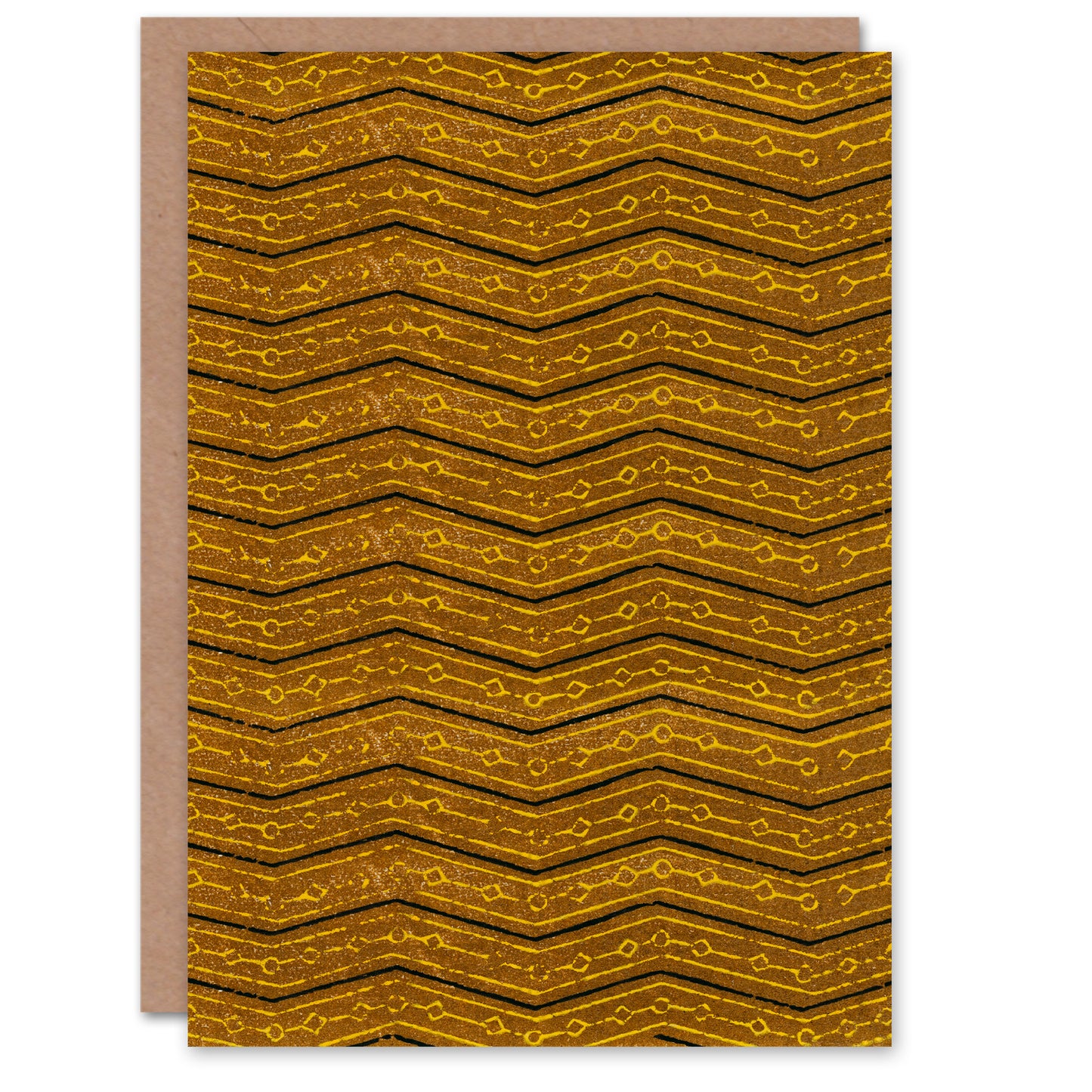 Furuya Korin Japanese Zigzag Geometric Textile Pattern Greetings Card
