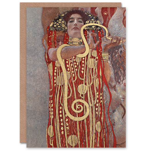 Gustav Klimt Hygieia with Aesculapian Snake Greetings Card