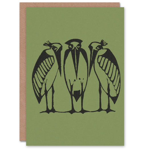 Gerrit Willem Dijsselhof Three Marabou Storks Greetings Card