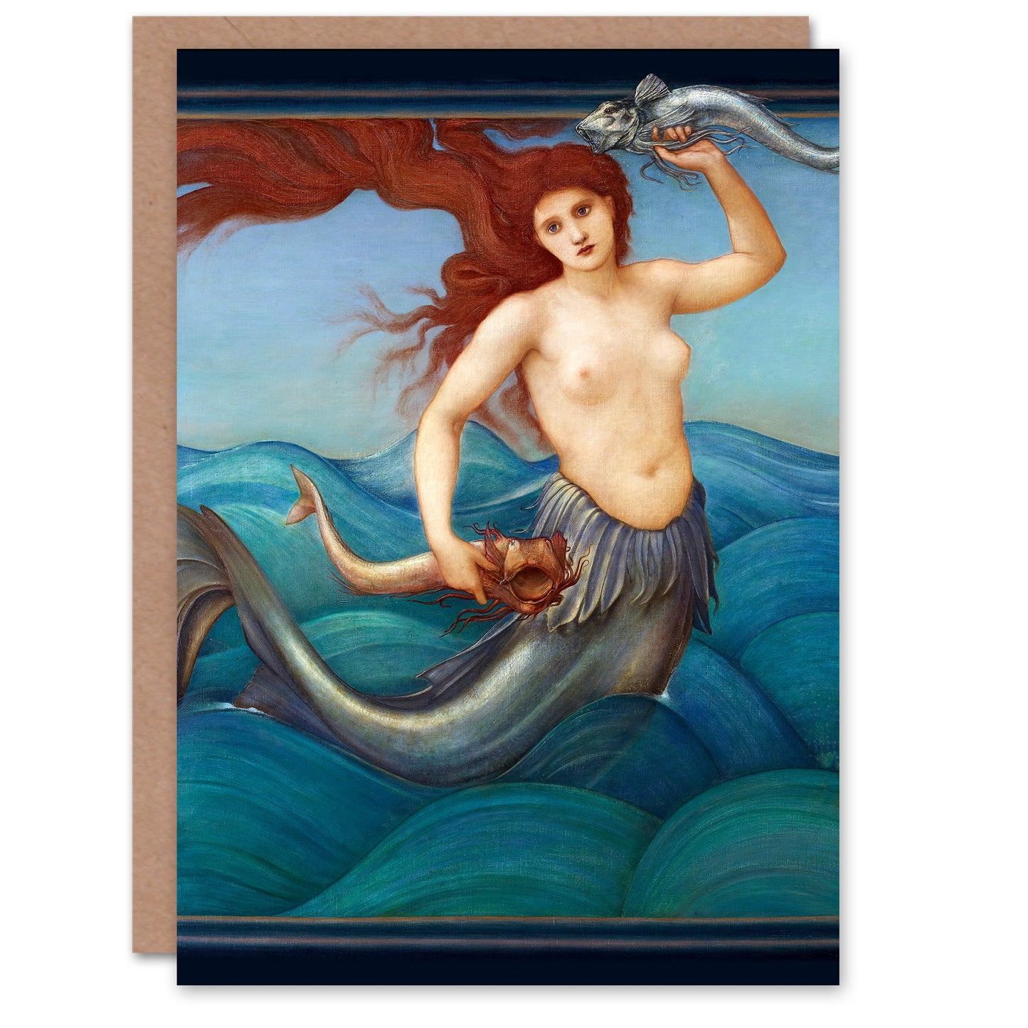 Edward Burne Jones A Sea Nymph Painting Greetings Card