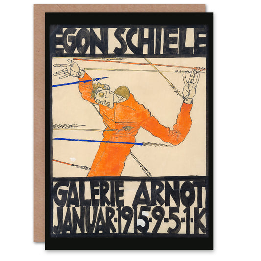 Egon Schiele Galerie Arnot 1915 Exhibition Poster Greetings Card