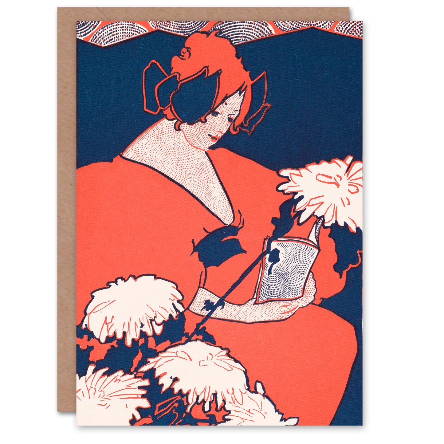 Ethel Reed The Penny Magazine Cover Woman Reading Greetings Card