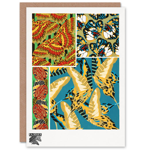 Eugene Seguy Vintage Butterflies Bright Pattern Greetings Card