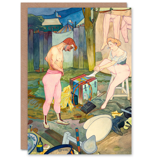 Georges de Feure Corvi Circus Acrobat Performers Greetings Card