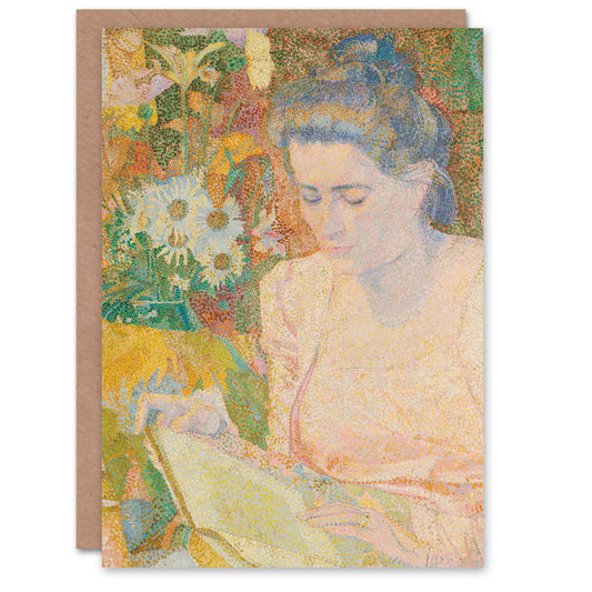 Jan Toorop Mrs Marie Jeannette Floral Portrait Greetings Card
