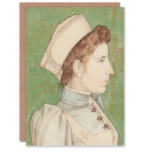 Jan Toorop Portrait of Nurse Nelly in Uniform Greetings Card