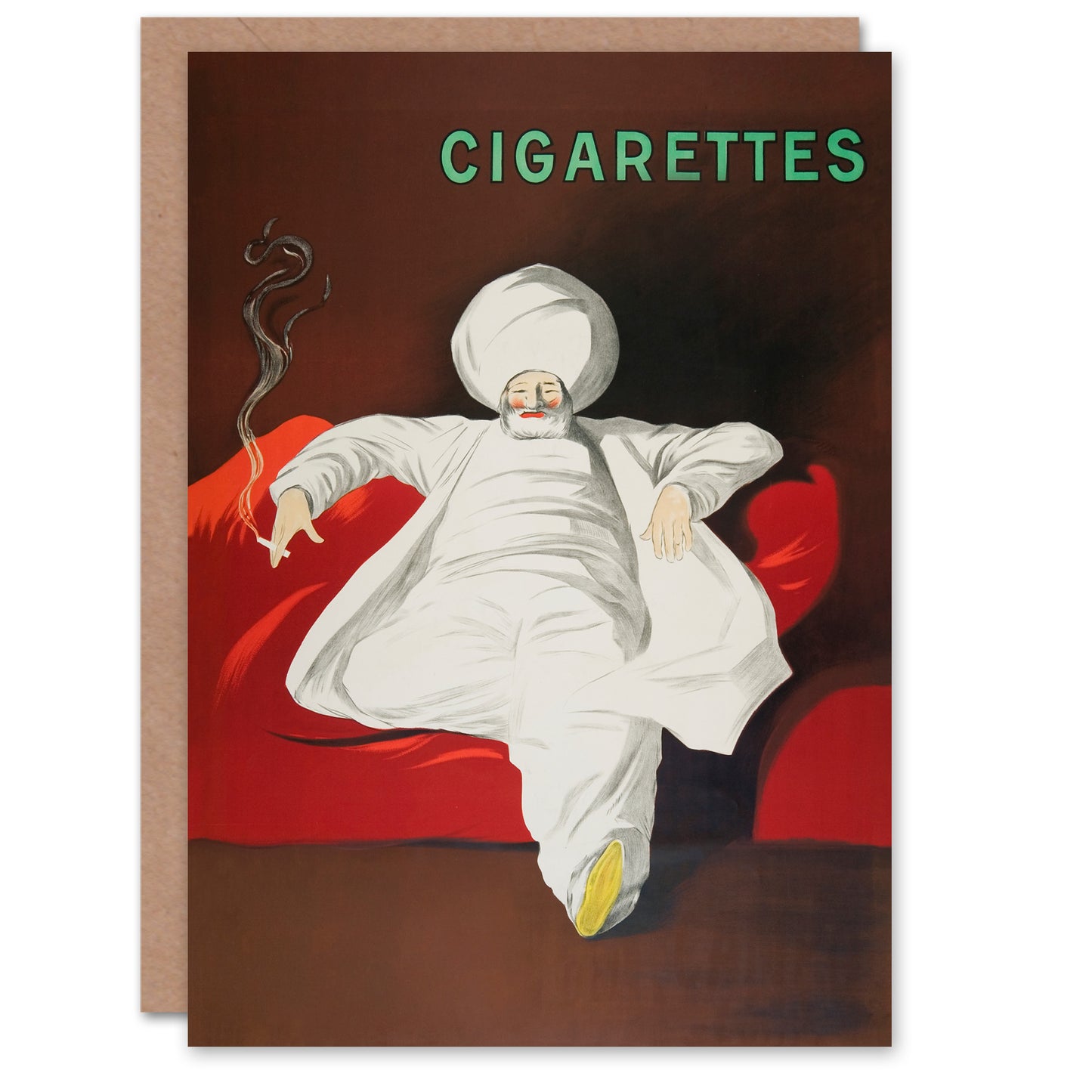 Leonetto Cappiello JOB Vintage Advert Relaxing Man Greetings Card