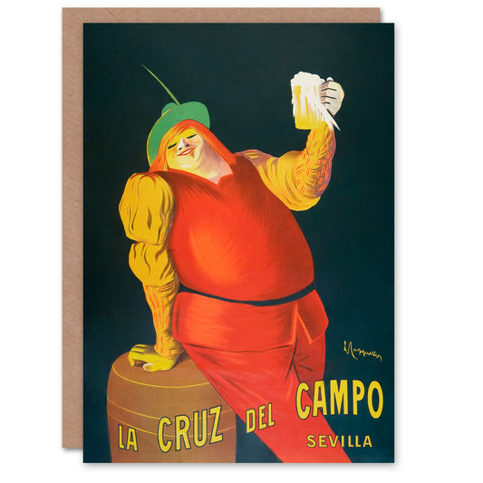 Leonetto Cappiello La Cruz del Campo Beer Vintage Advert Greetings Card