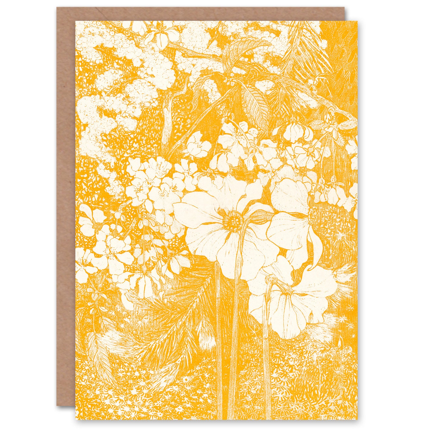 Theo van Hoytema Spring Flowers Orange Floral Greetings Card