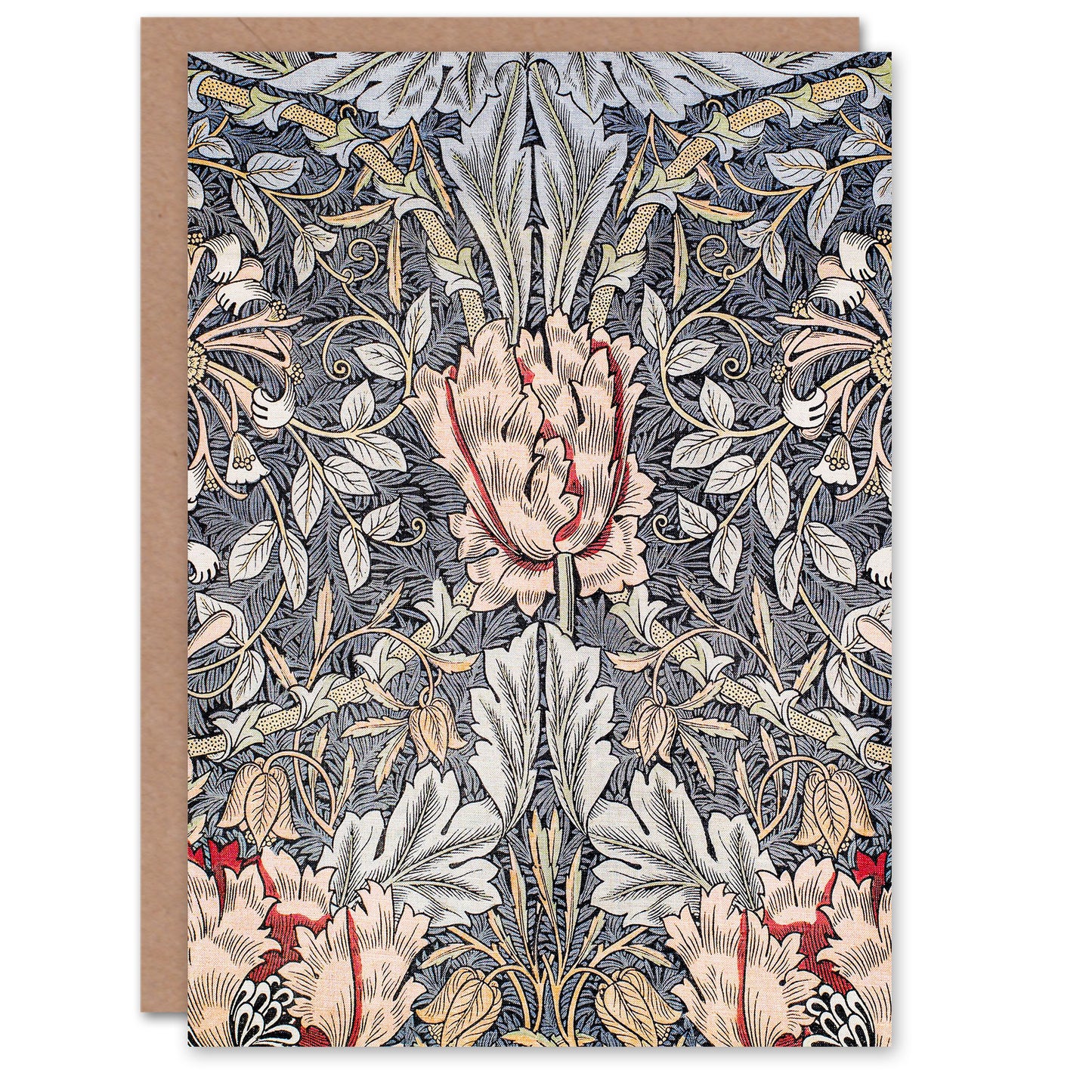 William Morris Honeysuckle Pattern Nouveau Greetings Card