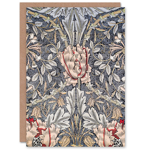 William Morris Honeysuckle Pattern Nouveau Greetings Card