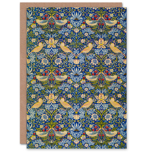 William Morris Strawberry Thief Floral Pattern Greetings Card