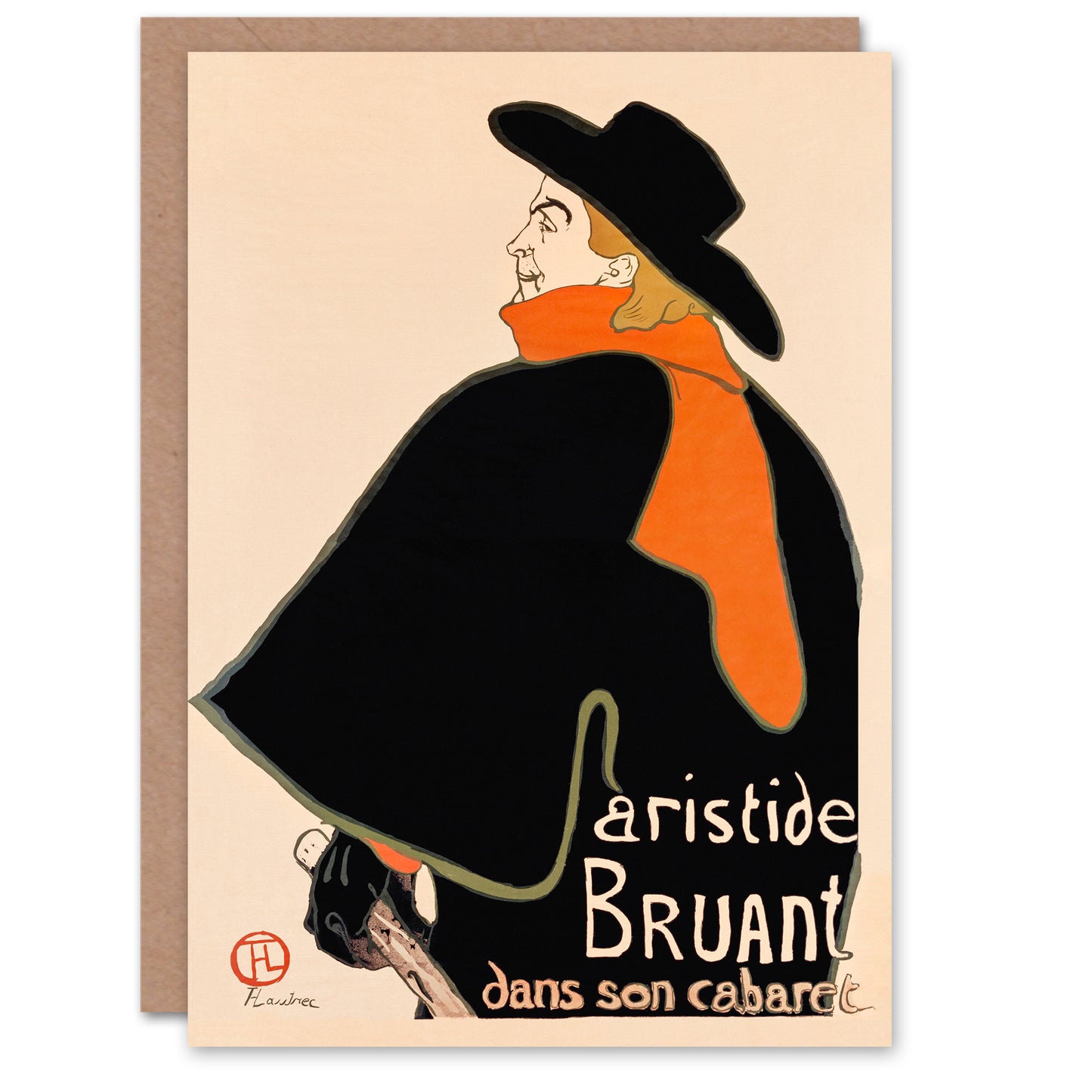Toulouse Lautrec Aristide Bruant in His Cabaret Greetings Card