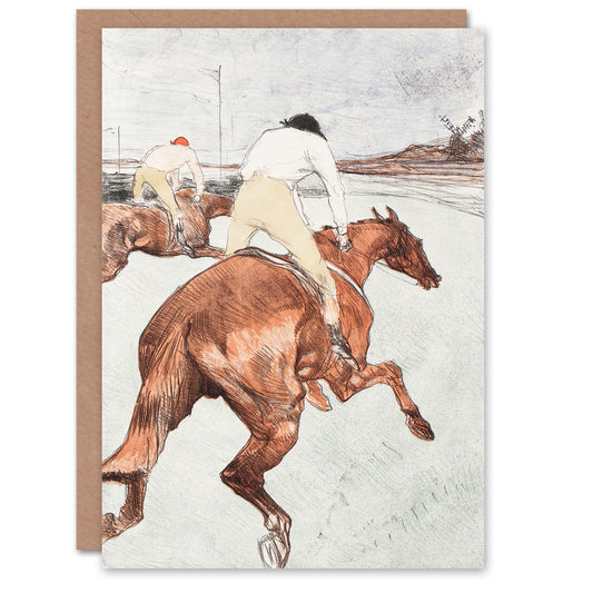 Toulouse Lautrec The Jockey Horse Racing Greetings Card