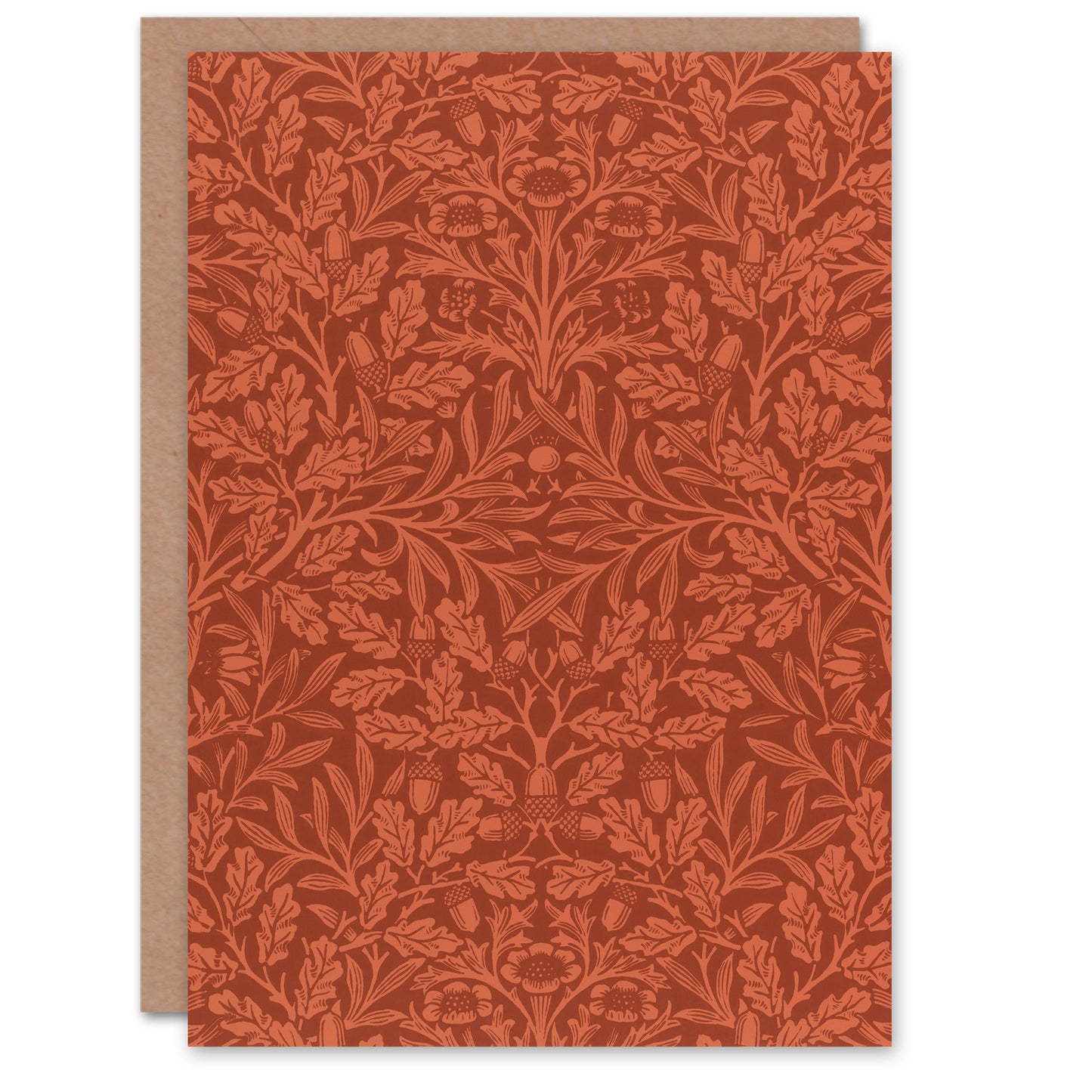 William Morris Acorns and Oak Leaves Pattern Greetings Card