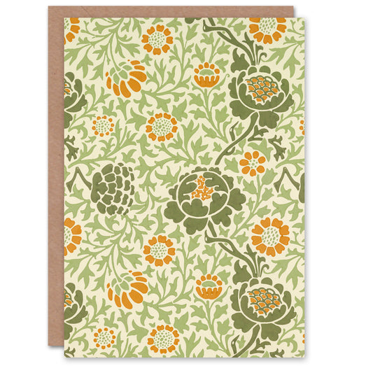 William Morris Grafton 1883 Floral Motif Greetings Card