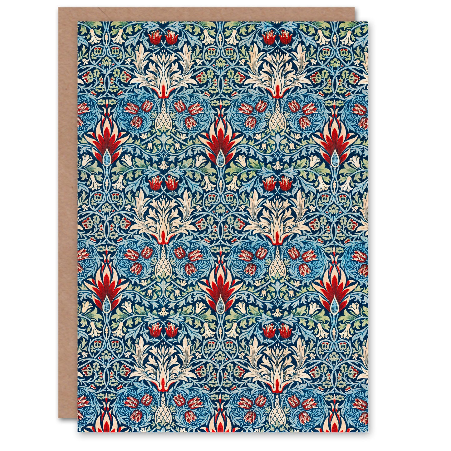 William Morris Snakeshead Flower Pattern Greetings Card