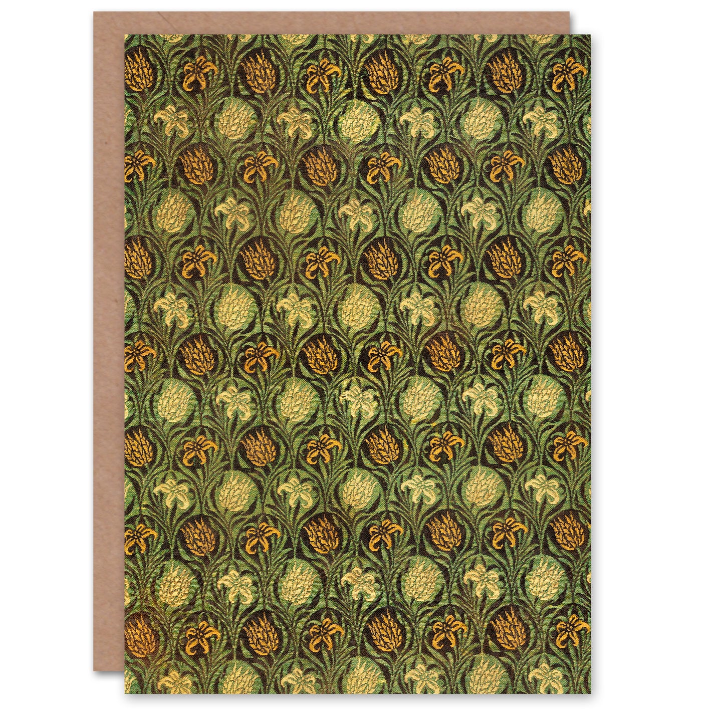 William Morris Tulip and Lily Floral Pattern Greetings Card