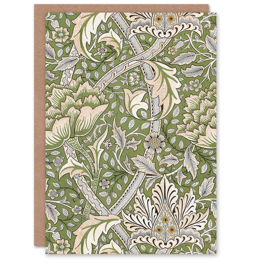 William Morris Windrush Floral Filigree Pattern Greetings Card