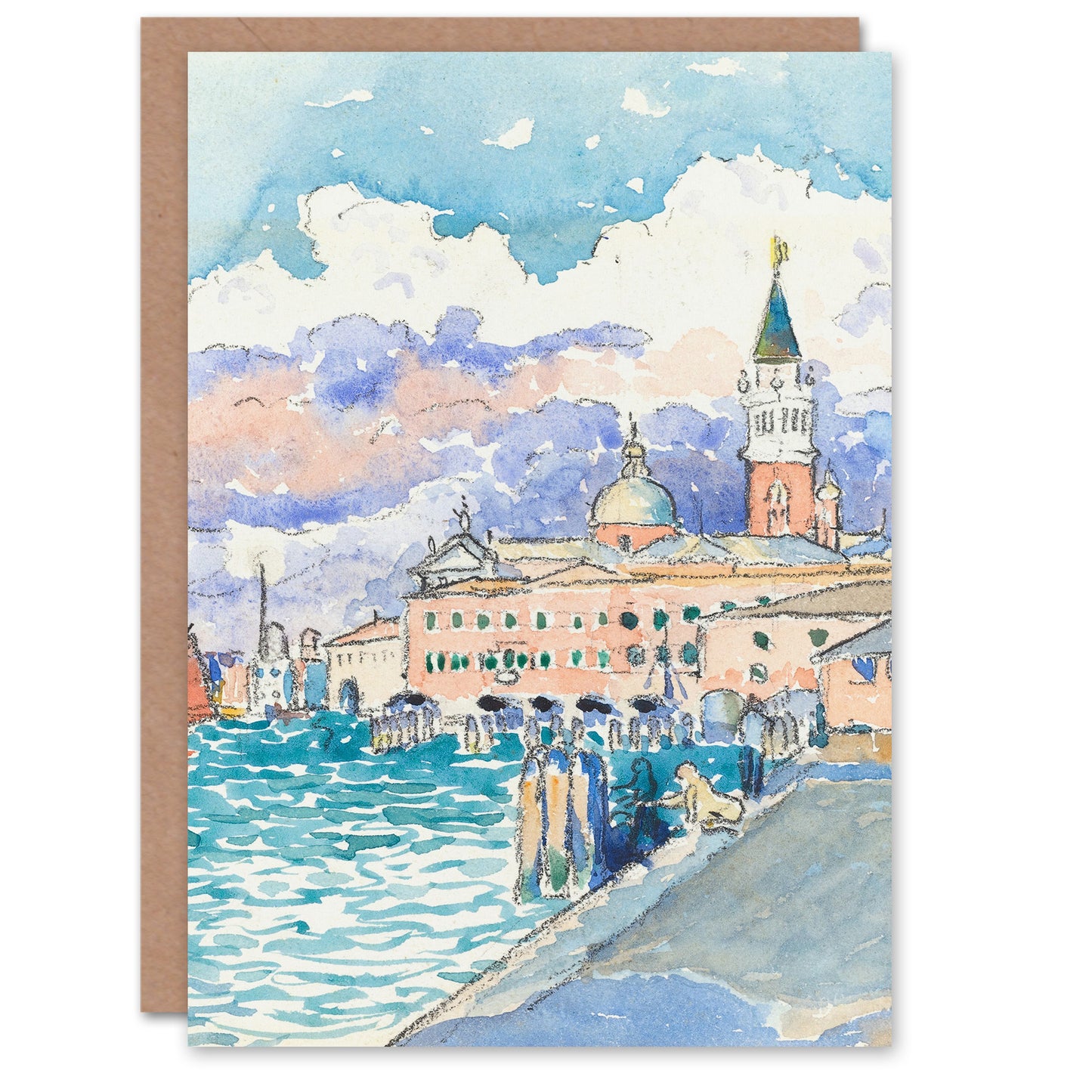 Henri Edmond Cross Venice Grand Canal Watercolour Greetings Card