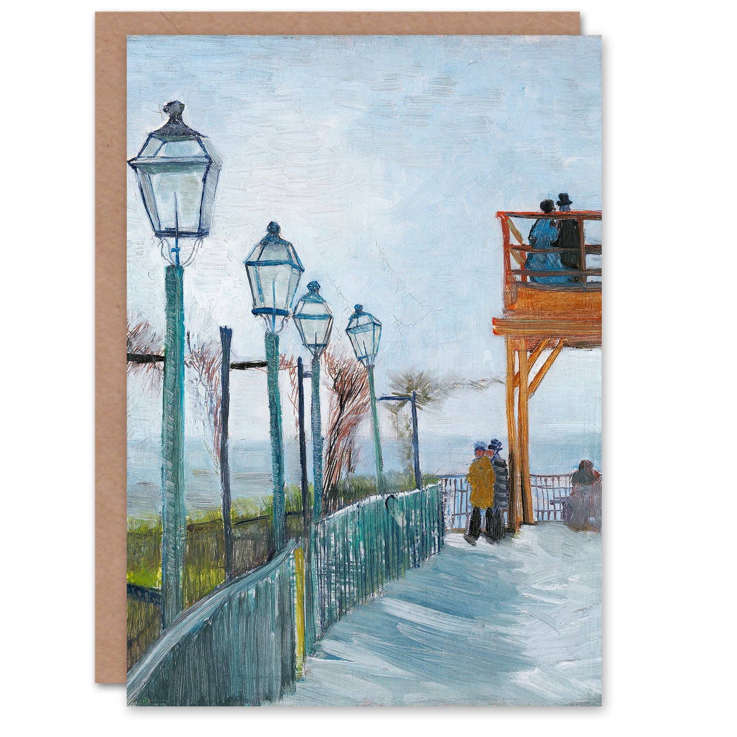 Vincent van Gogh Montmartre Terrace and Observation Deck Greetings Card