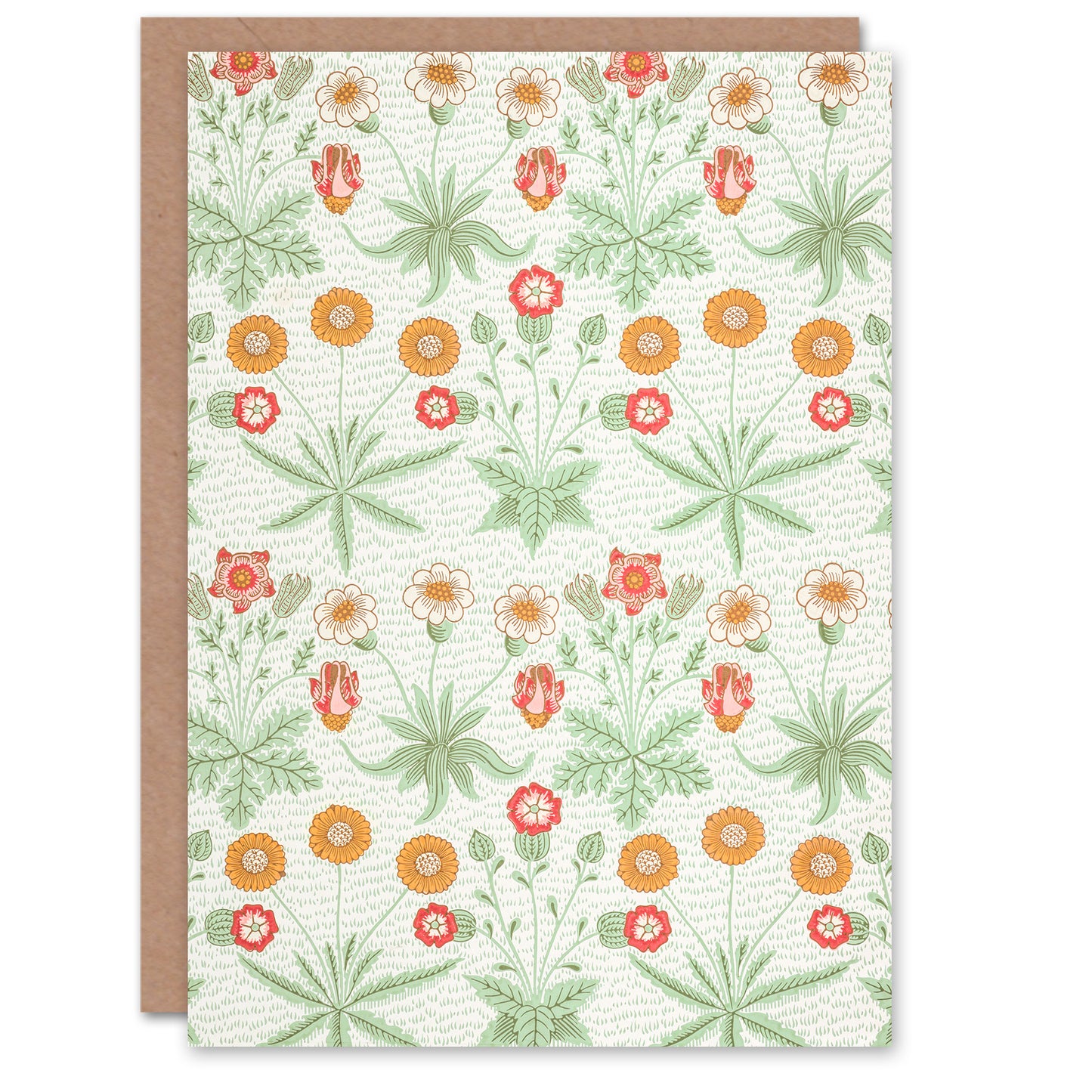 William Morris Vintage Daisy Flower Pattern Greetings Card