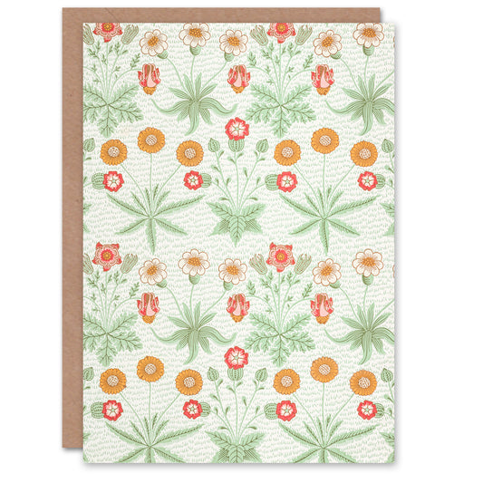 William Morris Vintage Daisy Flower Pattern Greetings Card