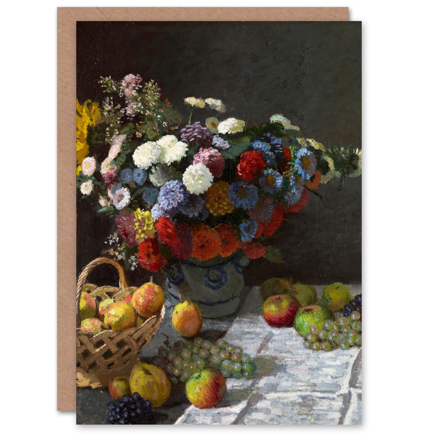Claude Monet Art Card Still Life with Flowers and Fruit
