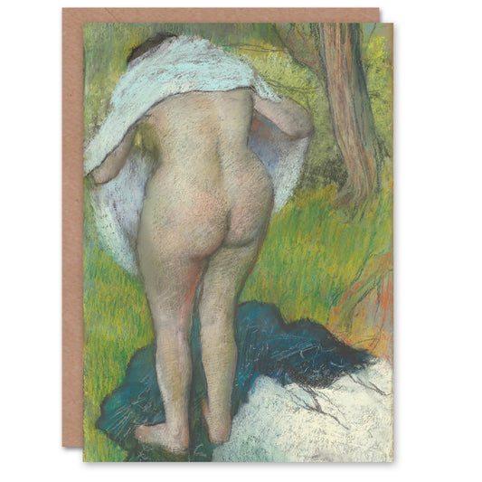 Edgar Degas Art Card Girl Drying Herself Nude Portrait
