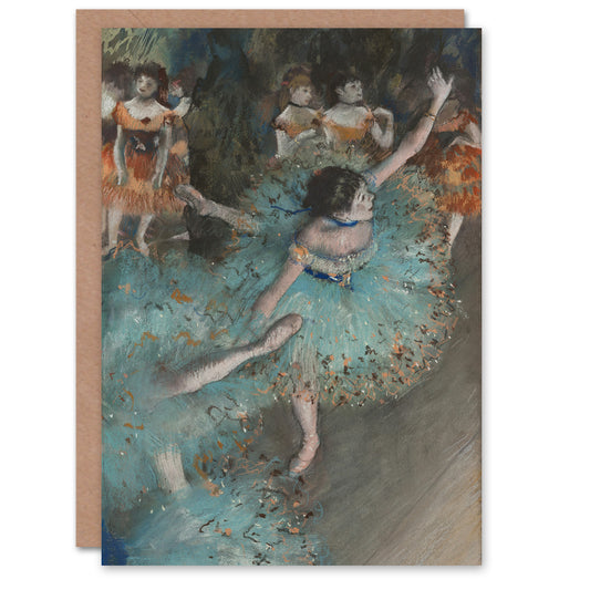 Edgar Degas Art Card Swaying Ballet Dancer in Green