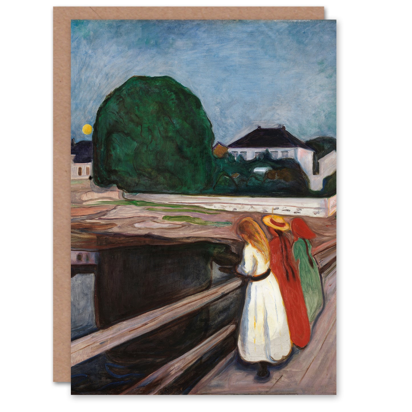 Edvard Munch Art Card Young Girls on the Bridge