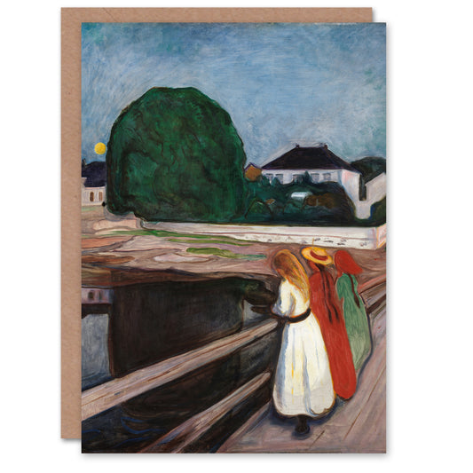 Edvard Munch Art Card Young Girls on the Bridge