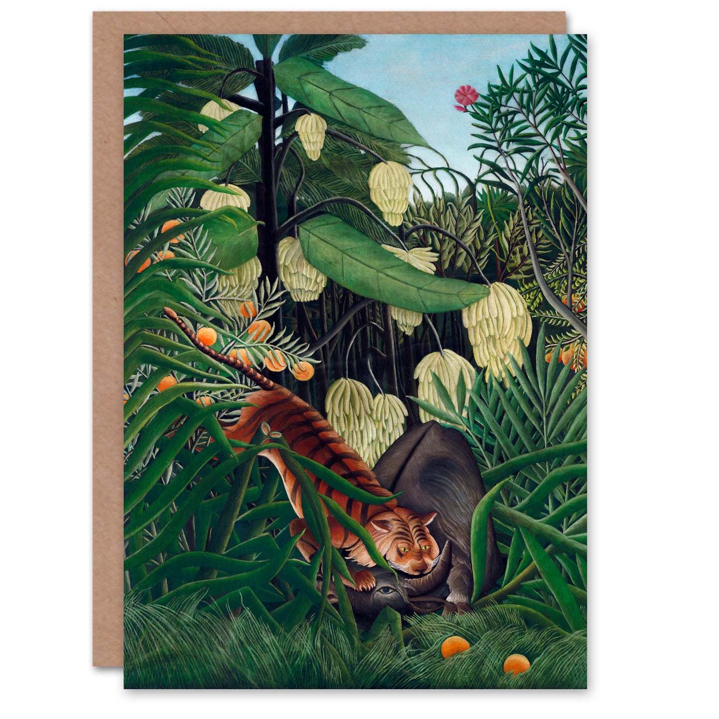 Henri Rousseau Art Card Fight between a Tiger and a Buffalo