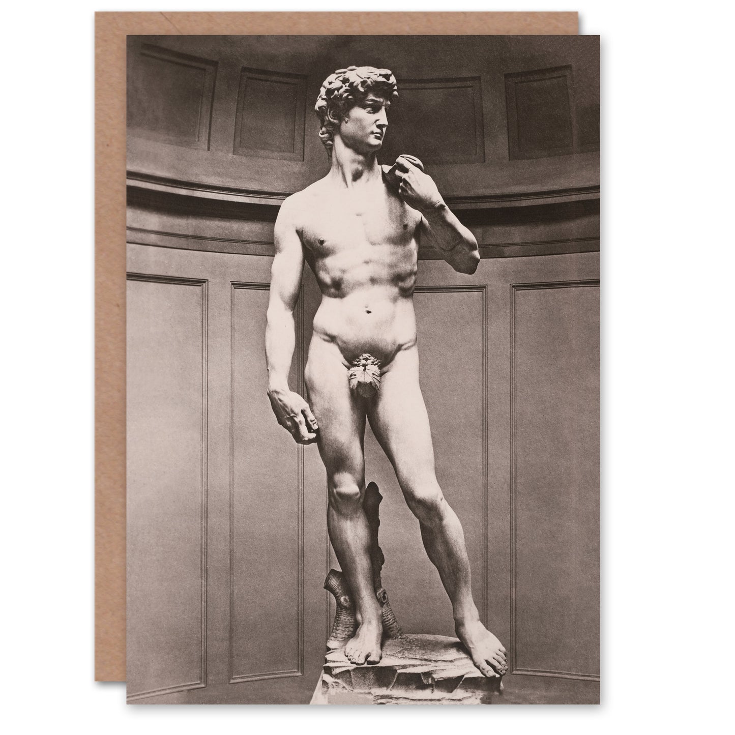 Michelangelo Art Card Statue of David Vintage Photograph