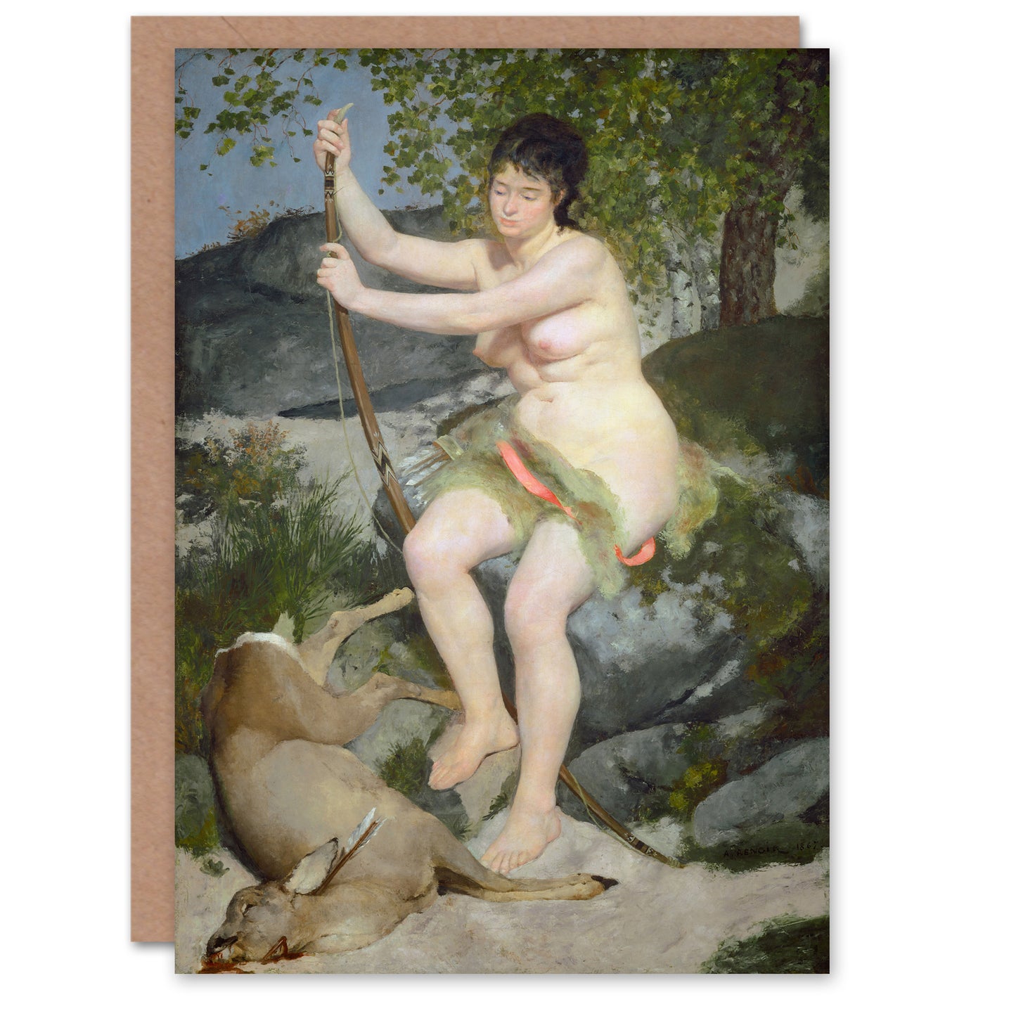 Pierre Auguste Renoir Art Card Diana Hunter Goddess