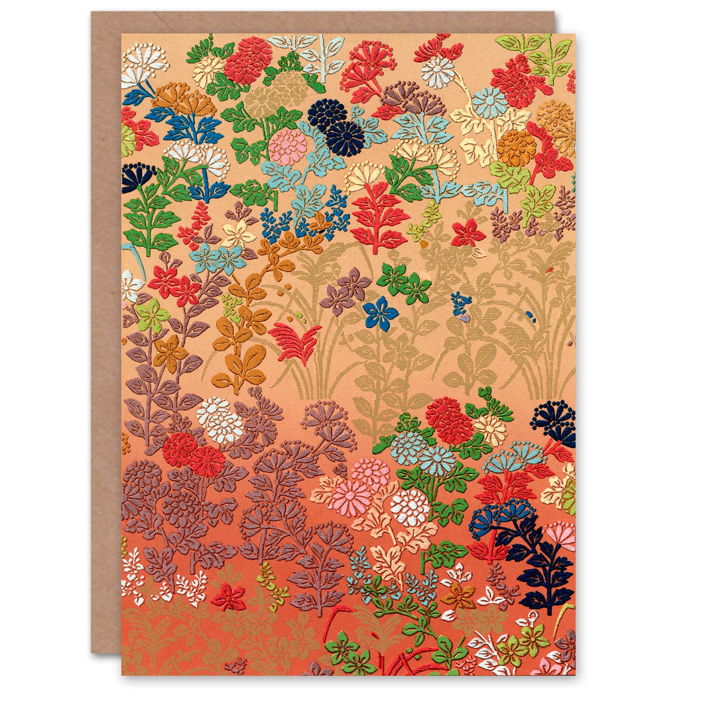 G A Audsley Art Card Vintage Floral Japanese Fan Pattern