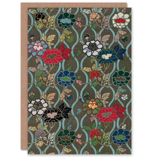G A Audsley Art Card Vintage Japanese Floral Pattern