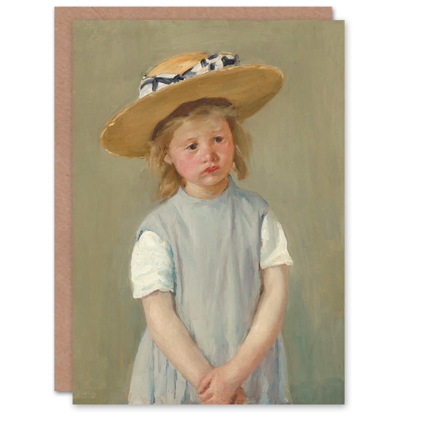 Mary Cassatt Art Card Child in a Straw Hat Painting