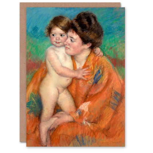 Mary Cassatt Art Card Woman With Baby Mother Child Portrait