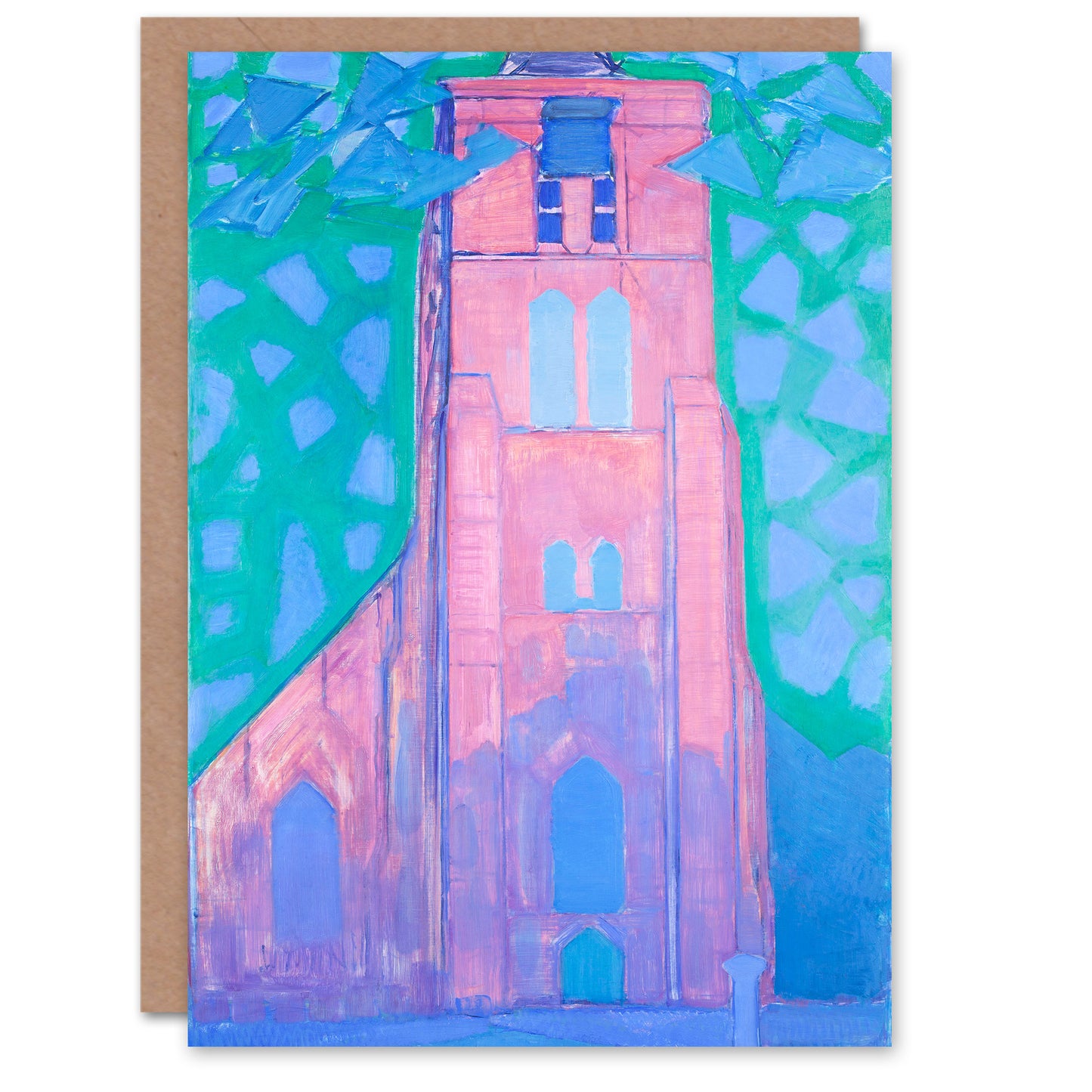 Piet Mondrian Art Card Church Tower at Domburg Abstract Painting