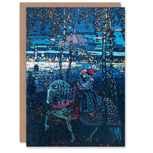 Wassily Kandinsky Art Card Riding Couple in Russian Cityscape